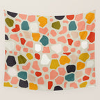 terrazzo mosaic shapes modern Wall Tapestry Gallery Image 4