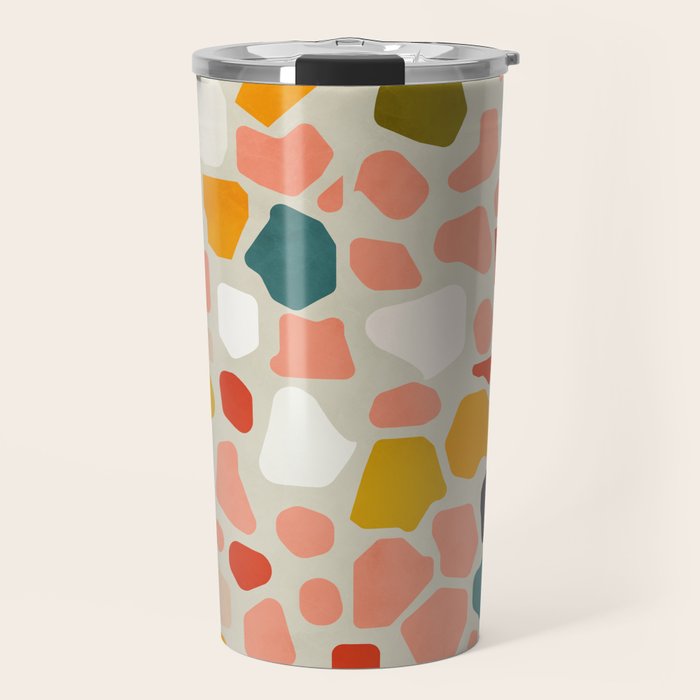 terrazzo mosaic shapes modern Travel Mug Gallery Image 1