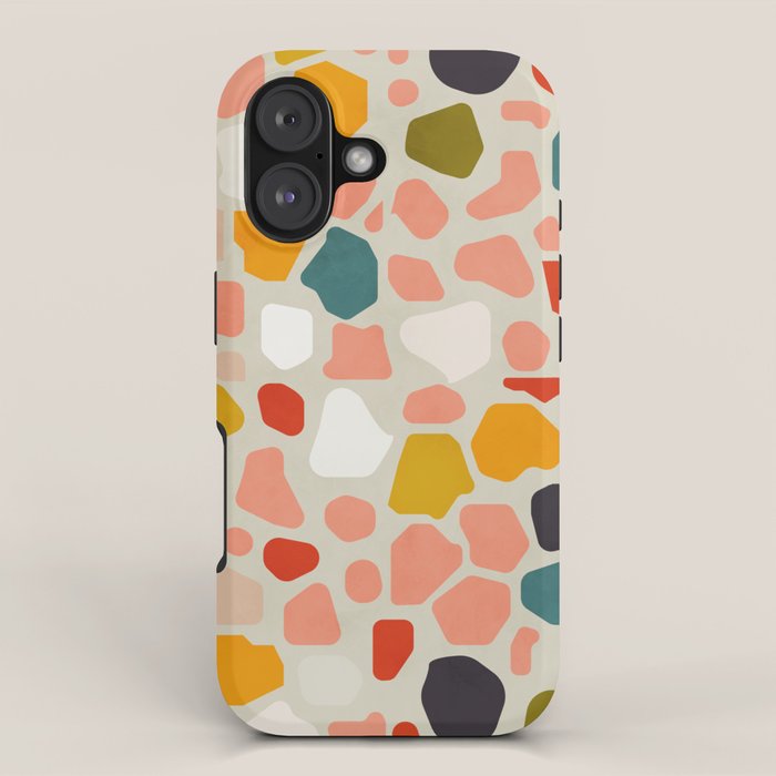 terrazzo mosaic shapes modern iPhone Case Gallery Image 1