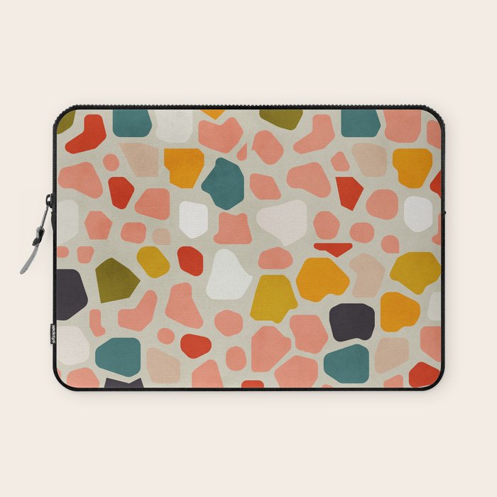 terrazzo mosaic shapes modern Laptop Sleeve Gallery Image 1