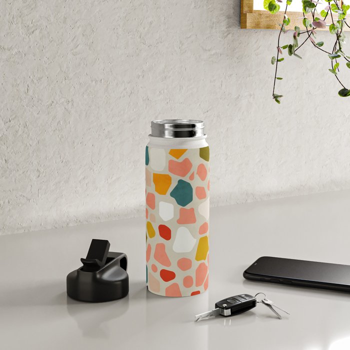 terrazzo mosaic shapes modern Water Bottle Gallery Image 4