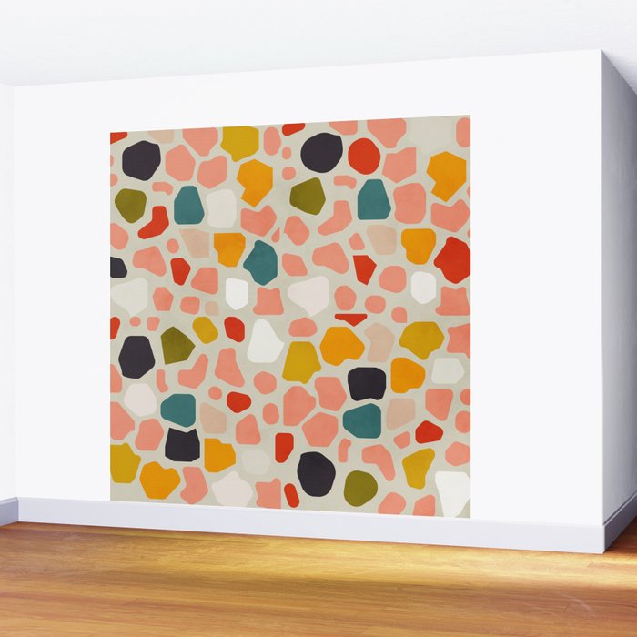 terrazzo mosaic shapes modern Wall Mural Gallery Image 2