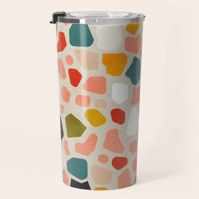 terrazzo mosaic shapes modern Travel Mug Gallery Image 3
