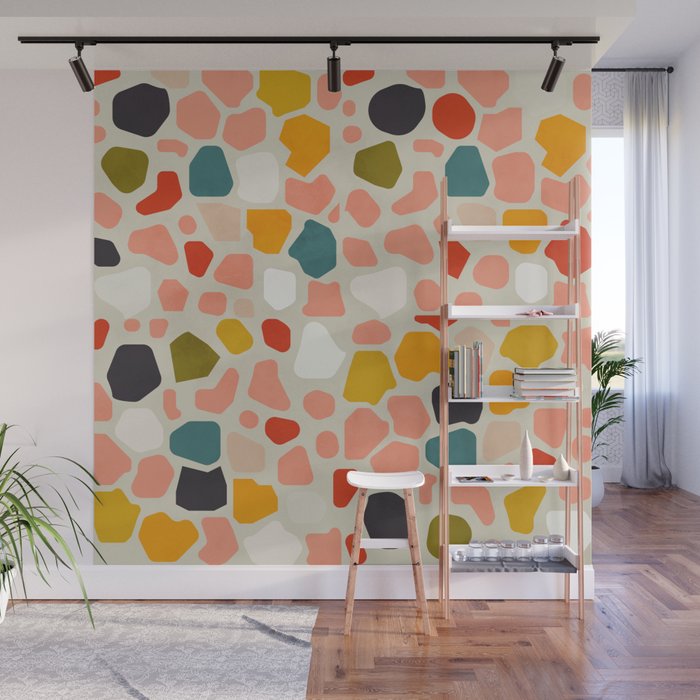 terrazzo mosaic shapes modern Wall Mural Gallery Image 1
