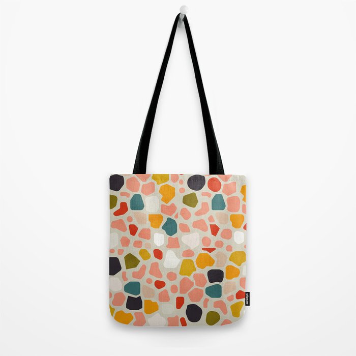 terrazzo mosaic shapes modern Tote Bag Gallery Image 2