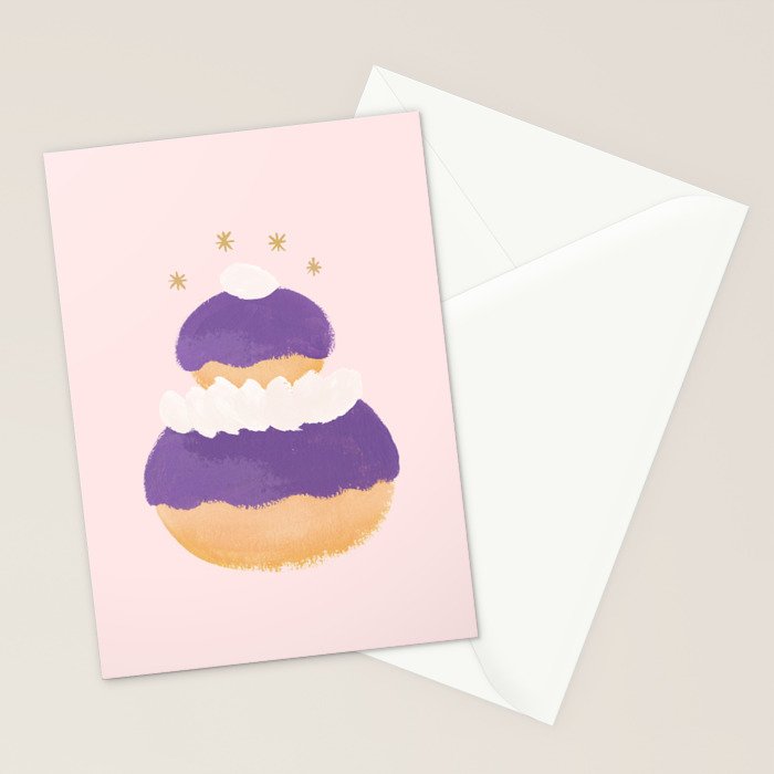 Blueberry Religieuse French Cake Stationery Card Gallery Image 2