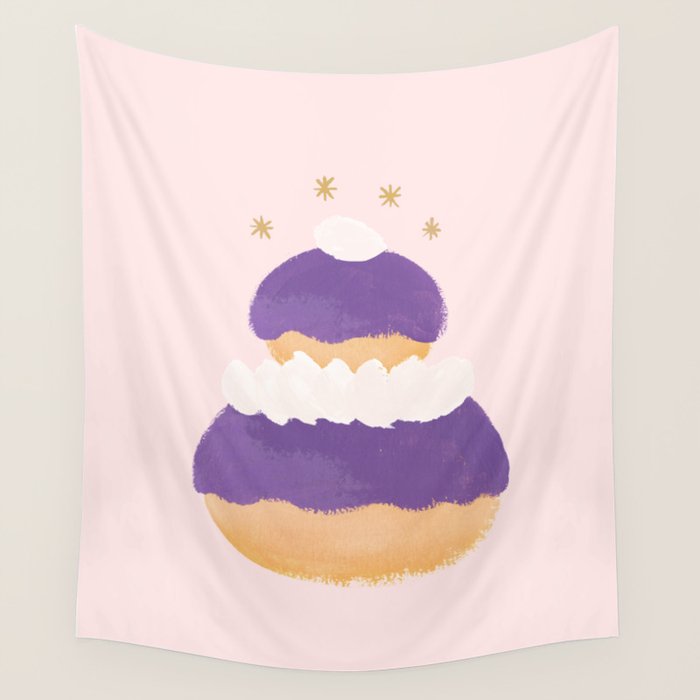 Blueberry Religieuse French Cake Wall Tapestry Gallery Image 4