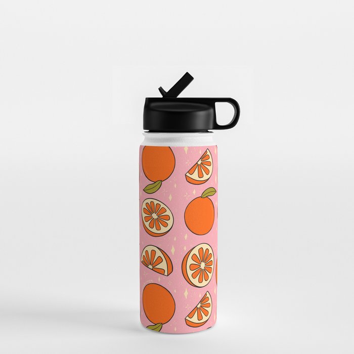 Orange Print Water Bottle Gallery Image 1