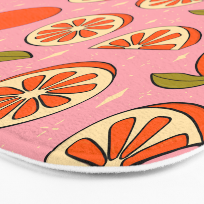 Orange Print Bath Mat Gallery Image 3