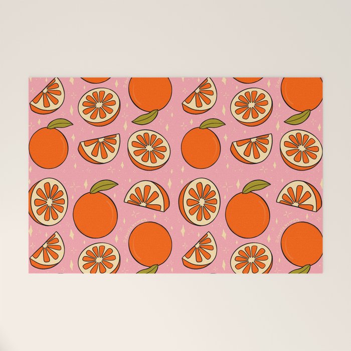 Orange Print Welcome Mat Gallery Image 1