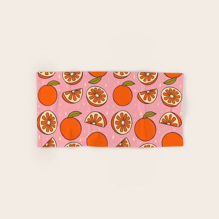 Orange Print Bath Towel Gallery Image 1