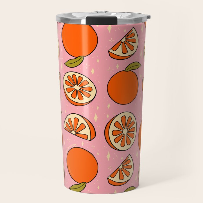 Orange Print Travel Mug Gallery Image 1