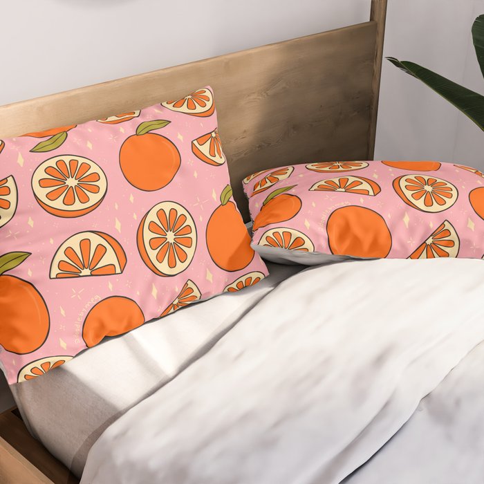 Orange Print Pillow Sham Gallery Image 2