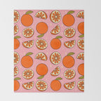 Orange Print Throw Blanket Gallery Image 2