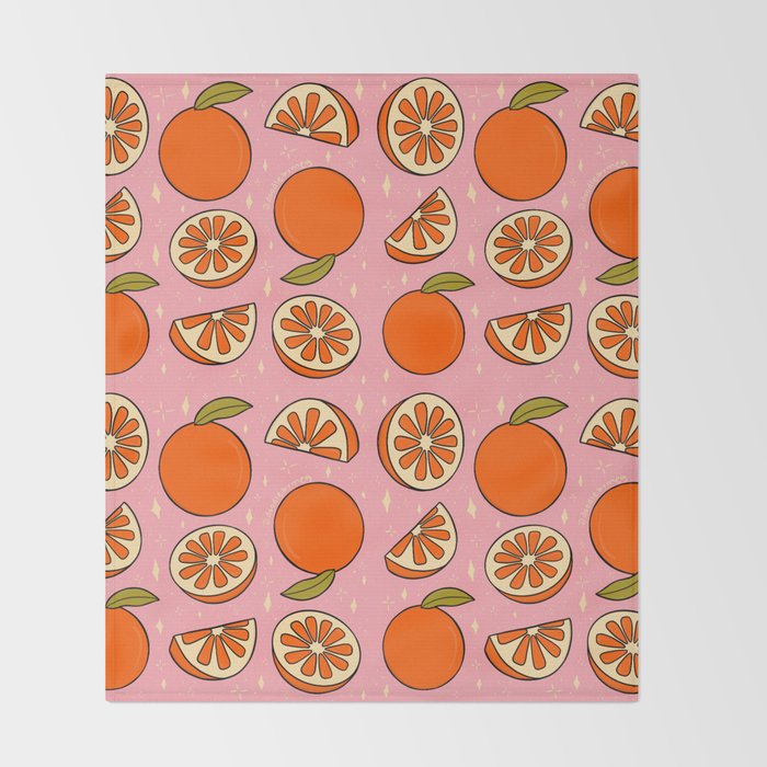 Orange Print Throw Blanket Gallery Image 2