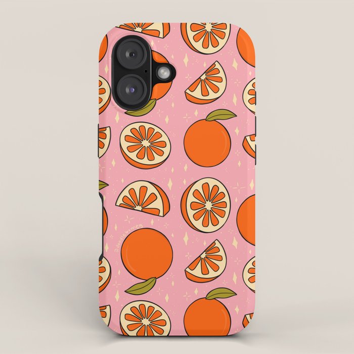 Orange Print iPhone Case Gallery Image 1