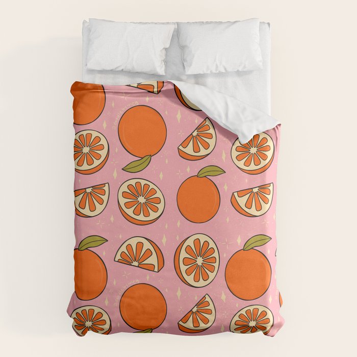 Orange Print Duvet Cover Gallery Image 1