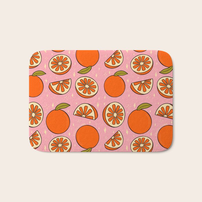 Orange Print Bath Mat Gallery Image 1
