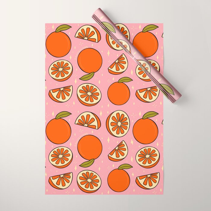 Orange Print Wrapping Paper Gallery Image 1