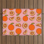 Orange Print Outdoor Rug Gallery Image 1
