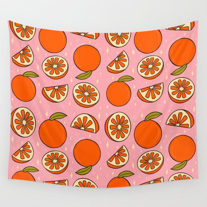 Orange Print Wall Tapestry Gallery Image 4