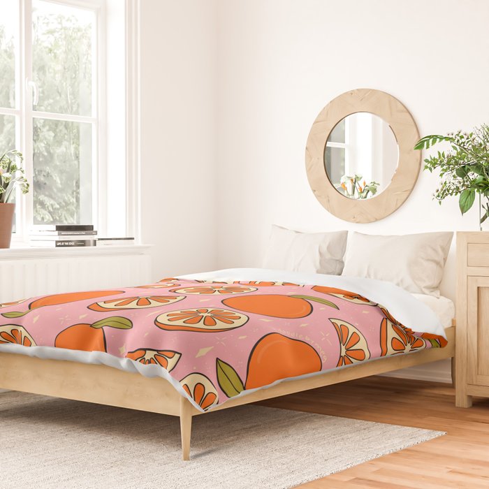 Orange Print Duvet Cover Gallery Image 2