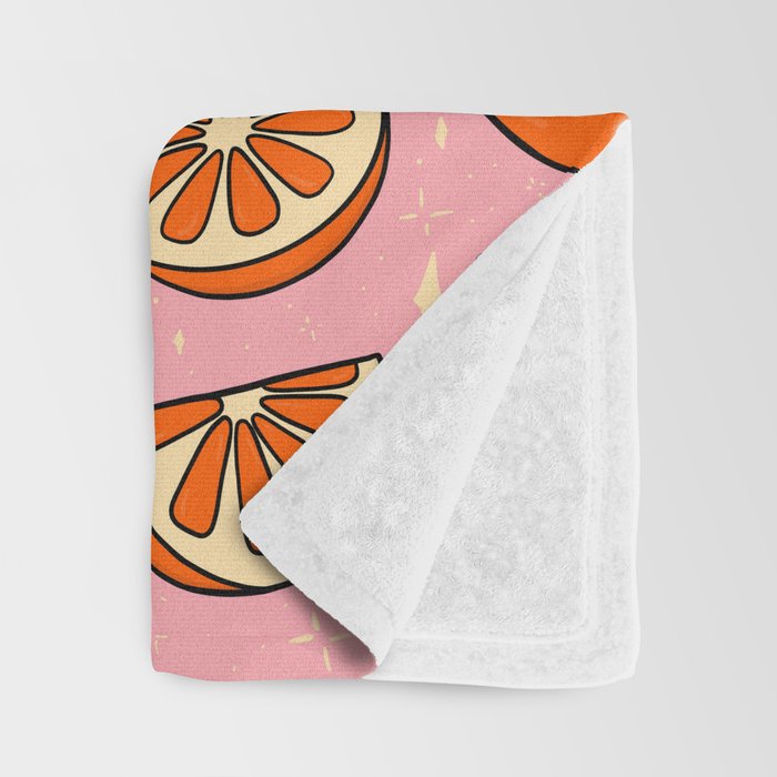 Orange Print Throw Blanket Gallery Image 3