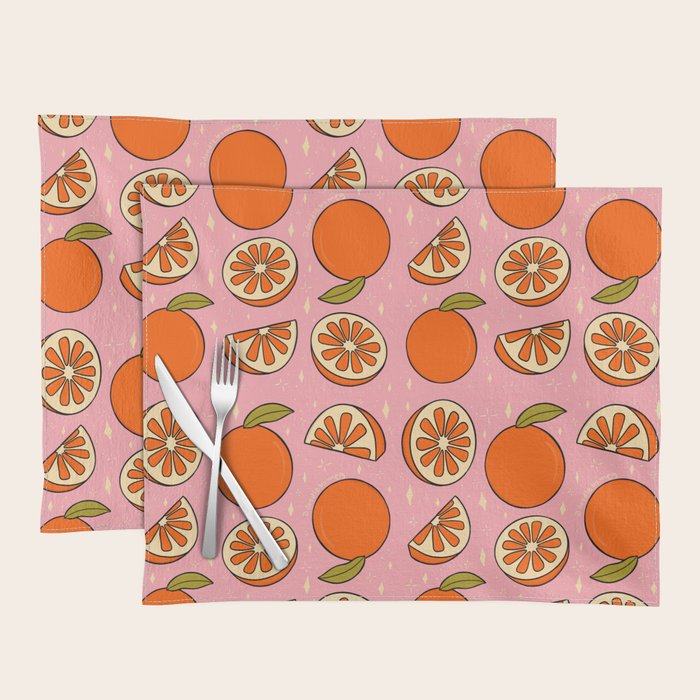 Orange Print Placemat Gallery Image 1