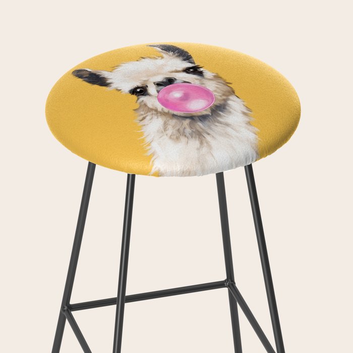 Bubble Gum Sneaky Llama in Yellow Stool Gallery Image 2