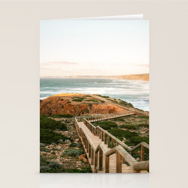 Walkway into the Algarve | Portugal beach travel photography | Praia Bordeira Stationery Card Gallery Image 2