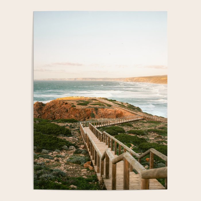 Walkway into the Algarve | Portugal beach travel photography | Praia Bordeira Poster Gallery Image 4