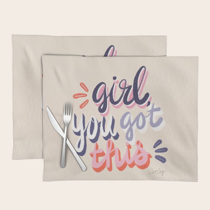 Girl You Got This - Navy & Red Palette Placemat Gallery Image 1