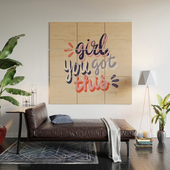 Girl You Got This - Navy & Red Palette Wood Wall Art Gallery Image 2