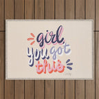 Girl You Got This - Navy & Red Palette Outdoor Rug Gallery Image 1