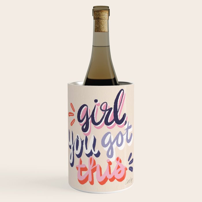 Girl You Got This - Navy & Red Palette Wine Chiller Gallery Image 1