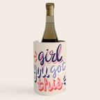 Girl You Got This - Navy & Red Palette Wine Chiller Gallery Image 1