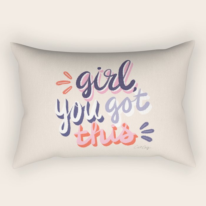 Girl You Got This - Navy & Red Palette Rectangular Pillow Gallery Image 1