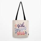 Girl You Got This - Navy & Red Palette Tote Bag Gallery Image 2