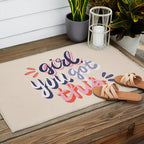 Girl You Got This - Navy & Red Palette Outdoor Rug Gallery Image 2