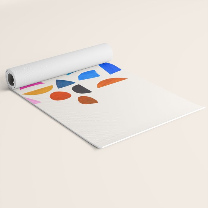 'Possibilities' Mid Century Modern Minimalist Paper Collage Rainbow Colors Yoga Mat Gallery Image 2