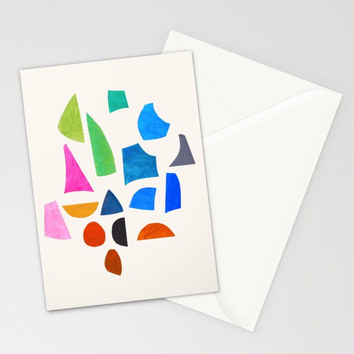 'Possibilities' Mid Century Modern Minimalist Paper Collage Rainbow Colors Stationery Card Gallery Image 2