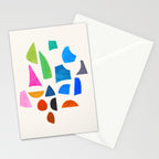 'Possibilities' Mid Century Modern Minimalist Paper Collage Rainbow Colors Stationery Card Gallery Image 2