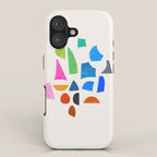 'Possibilities' Mid Century Modern Minimalist Paper Collage Rainbow Colors iPhone Case Gallery Image 1