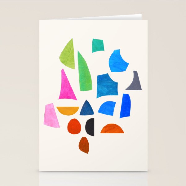 'Possibilities' Mid Century Modern Minimalist Paper Collage Rainbow Colors Stationery Card Gallery Image 2