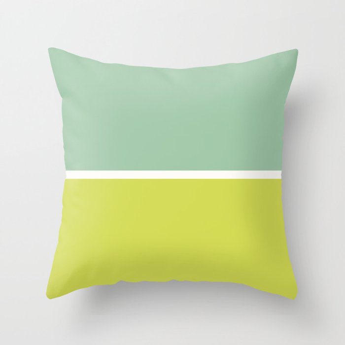 Color Block V Mint Lime Green Throw Pillow Gallery Image 6