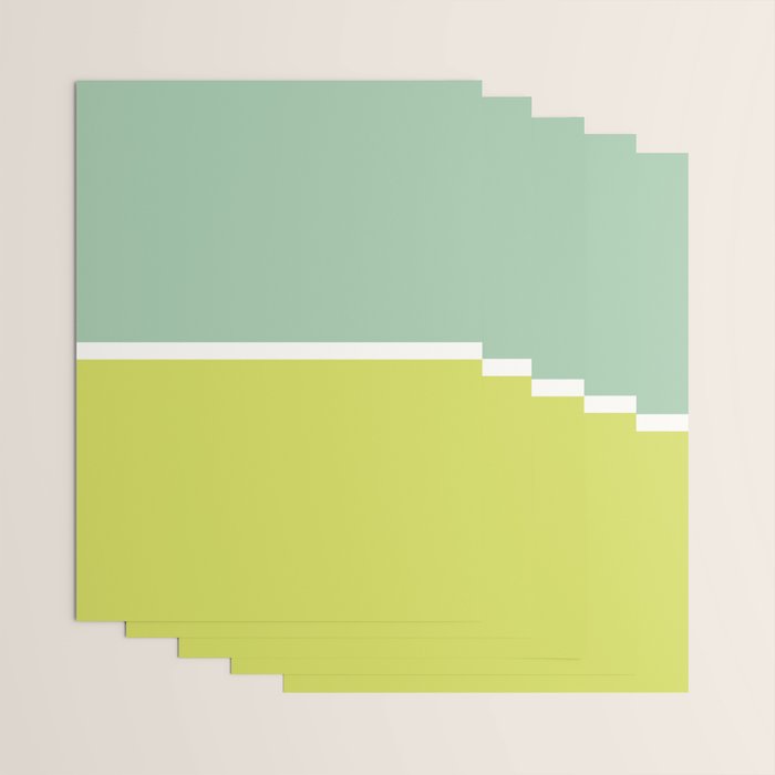 Color Block V Mint Lime Green Wrapping Paper Gallery Image 3