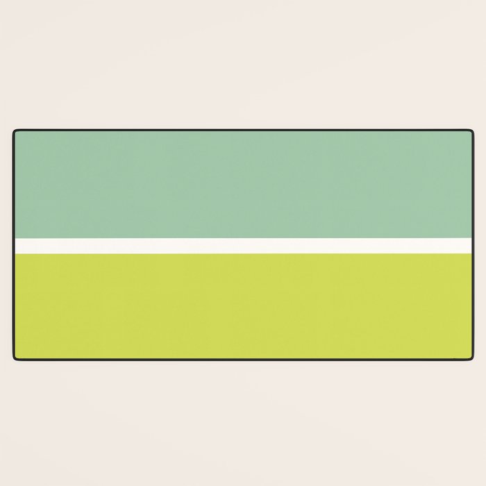 Color Block V Mint Lime Green Desk Mat Gallery Image 3
