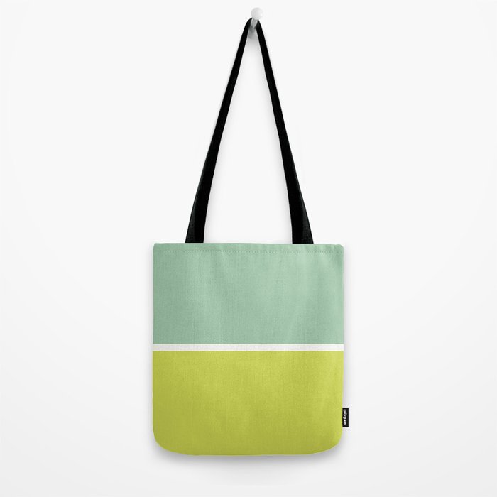 Color Block V Mint Lime Green Tote Bag Gallery Image 2