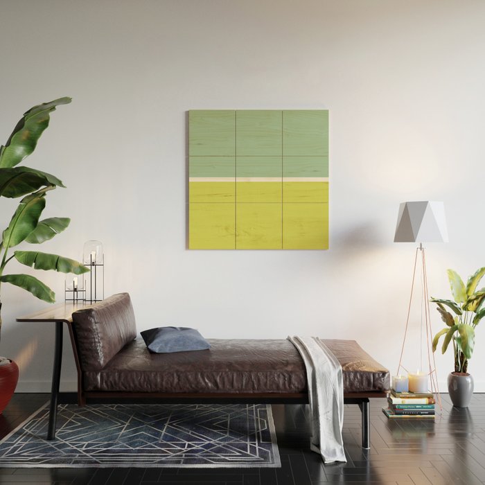 Color Block V Mint Lime Green Wood Wall Art Gallery Image 2