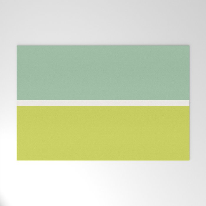 Color Block V Mint Lime Green Welcome Mat Gallery Image 1